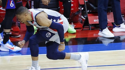 Russell Westbrook of the Washington Wizards picked up an injury during the fourth quarter against the Philadelphia 76ers. AFP