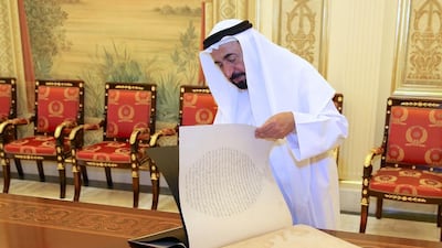 Dr Sheikh Sultan bin Mohammed, Ruler of Sharjah, visited the House of Manuscripts building at Al Qasimia University. Wam