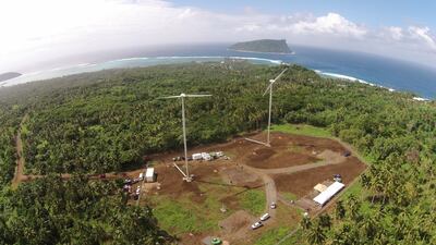 Masdar's 550kw cyclone-proof wind farm in Samoa. Photo: Masdar