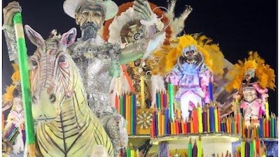A float in the parade during Rio Carnival 2012. Rafael Moraes / Riotur