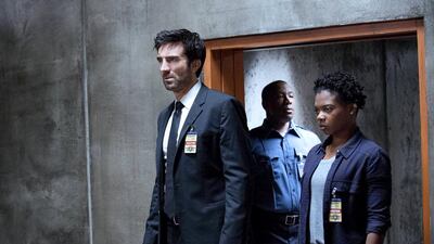 Sharlto Copley, left, and Susan Heyward play detectives in Powers. Sony Pictures Television / PlayStation