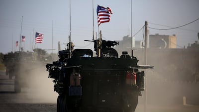A convoy of US armoured vehicles in northern Syria. AFP