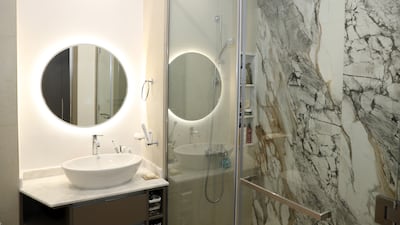 The bathroom in the master bedroom