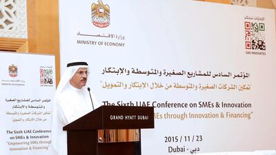Minister of Economy Sultan Al Mansouri said there was still plenty of room for growth in loans to SMEs. Courtesy Ministry of Economy