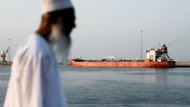 The Callisto tanker sits anchored in Port Sultan Qaboos in Muscat earlier this month as the traffic is down in the Strait of Hormuz amid the US-Israeli conflict. Reuters