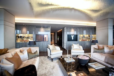 The interior of an apartment in the luxurious One Hyde Park in Knightsbridge, London. Alamy