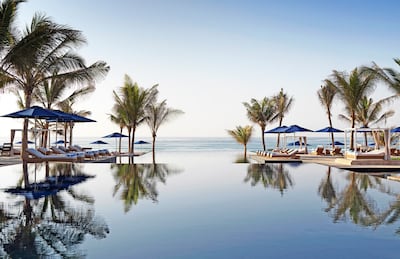The resort pool at Al Baleed Resort Salalah by Anantara. Photo: Anantara