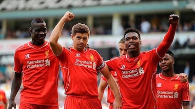 Steven Gerrard scored a timely goal when critics were questioning the aging midfielder's place in the Liverpool squad. Olly Greenwood / AFP