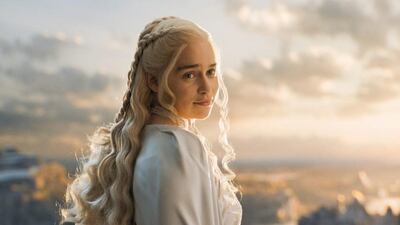 Emilia Clarke plays white-haired Daenerys Targaryen. HBO via AP
