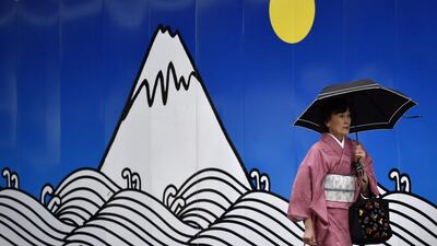 A woman in a kimono out shopping in Tokyo. Franck Robichon / EPA