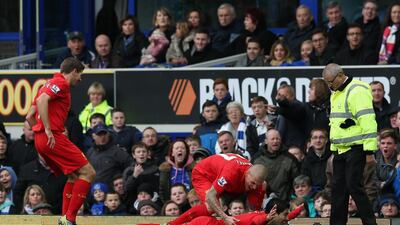Luis Suarez did not take too kindly to Everton manager David Moyes' suggestion that "divers" such as the Uruguayan were putting fans off the English game. So when the Liverpool striker scored during the Meseyside derby in 2012, he headed straight towards the Everton bench and sliding on his chest in front of Moyes. "I actually quite liked that and it is the sort of thing I'd have done if I'd scored," said Moyes afterwards. "He is going to have to dive in front of a lot of managers now, isn't he?" Getty
