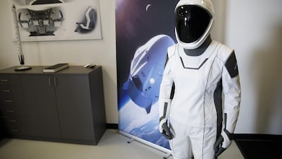 A spacesuit is displayed ahead of the NASA Commercial Crew Program (CCP) astronaut visit. Bloomberg