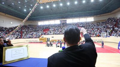 Heads of electoral centre committees take their oath. EPA