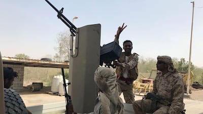 UAE-backed Yemeni soldiers ride on the back of a military patrol vehicle in the Red Sea port city of Al Mokha, Yemen on March 5, 2018. Aziz El Yaakoubi / Reuters