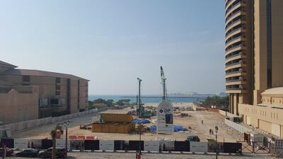 Work is under way at the 1/JBR project in Dubai. Courtesy Dubai Properties