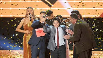 The moment of truth: Syrian singer Muhammad Islam Rameh learns that he has won 'The Voice Kids'. Courtesy MBC