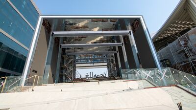 Seven gates surround Israel's Expo 2020 pavilion.