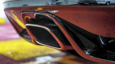 Despite the smaller engine, with exhaust button engaged, it produces modest pops on downshifts. Victor Besa / The National