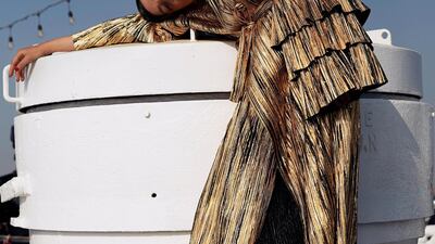 Above board: Robe, Dh4,280, Dima Ayad at The Modist. Shoes, Dh4,007, Elisabetta Franchi.