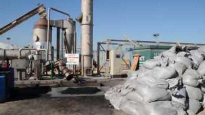 The pyrolosysis plant at Palm Jumeirah, which processes six tons of waste a day.