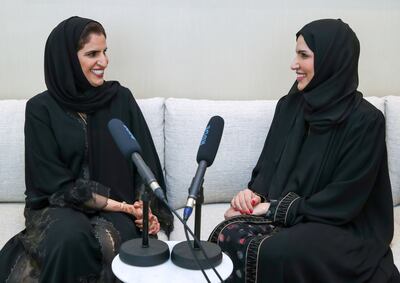 Dr Sultan Al Jaber’s two sisters, Dr Mai Al Jaber (left) and Mona Al Jaber. Victor Besa / The National