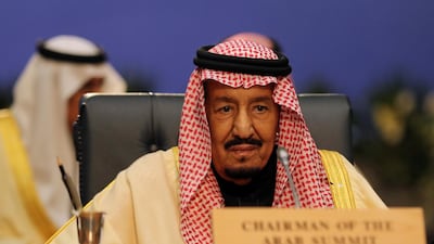 Saudi Arabia's King Salman attends a summit between Arab league and European Union member states, in the Red Sea resort of Sharm El Sheikh, Egypt. Reuters