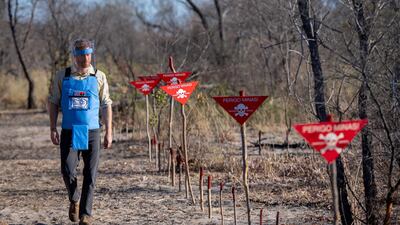 The Duke of Sussex retraced the steps of Princess Diana at the landmine field. Reuters