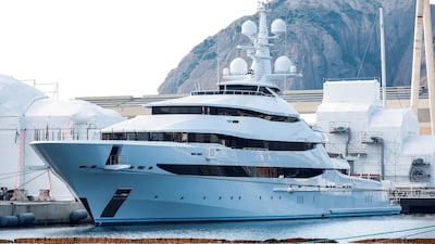 Superyatch 'Amore Vero,' which French authorities have said is linked to Rosneft's CEO Igor Sechin, is seen at La Ciotat Port near Marseille in France. Reuters