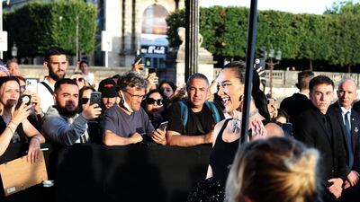 Dua Lipa arrives at Hotel de la Marine. Getty Images