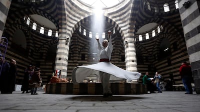 Dervish dancers perform at Khan Asaad Basha in the old city of Damascus, Syria. EPA