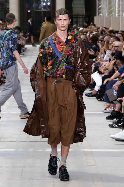 A look from Louis Vuitton spring summer 2018 menswear collection, designed by Kim Jones