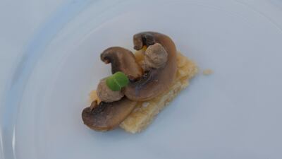 The mushroom canape.