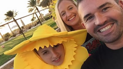 David and Sarah Taylor with their son Nathan. The family experienced some problems adjusting to their new lives in the UAE when they moved to Abu Dhabi from Wales in August 2015. Courtesy Sarah Taylor