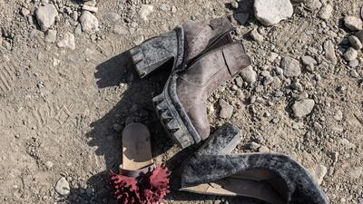 People's belongings left behind at Kabul airport serve as a reminder of what was a frantic struggle for many to flee Afghanistan. Stefanie Glinski / The National