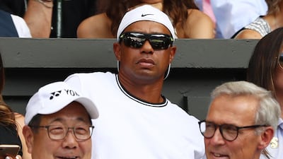 Tiger Woods watches the Ladies' Singles final Getty Images