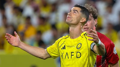 Al Nassr's Cristiano Ronaldo during the win over Al Ettifaq at Al Awwal Park Stadium in Riyadh. AFP
