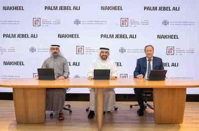 The Palm Jebel Ali signing ceremony for the awarding of contracts. Photo: Nakheel