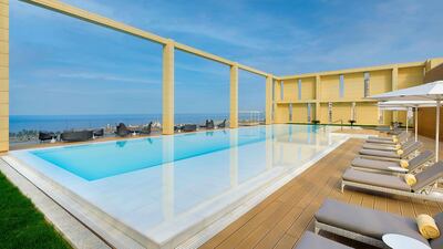 The outdoor swimming pool