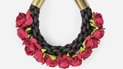 Bracelet: Swedish flower-crown bracelet made from recyclable paper, dried flowers and hemp, Dh95, Flower Gypsies at West L.A. Boutique. Courtesy West LA Boutique