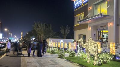 Ramadan decorations outside a restaurant in Jumeirah Road. Ruel Pableo for The National