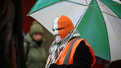 A protester in Leeds. AFP