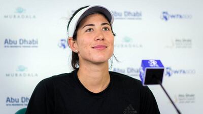 Garbine Muguruza of Spain talks to the media ahead of the 2021 Abu Dhabi WTA Womens Tennis Open WTA 500 tournament. Jimmie 48 / WTA