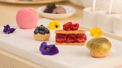 Tea and cakes. Courtesy of St. Regis Abu Dhabi