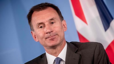 Britain's foreign secretary Jeremy Hunt during a joint press conference with his German counterpart Heiko Maas. AFP