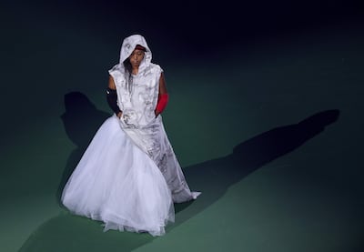 Naomi Osaka of Japan walks on to the court. AFP