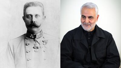 Mr Stewart compared the US assassination of Qasem Soleimani to the killing of Archduke Franz Ferdinand. AFP