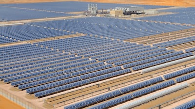 The Shams 1 solar power plant near Madinat Zayed in Abu Dhabi's Al Dhafra region. Photo: Shams 1