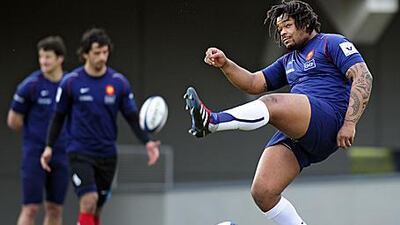 Mathieu Bastareaud, right, returns to the French starting XV against England today.