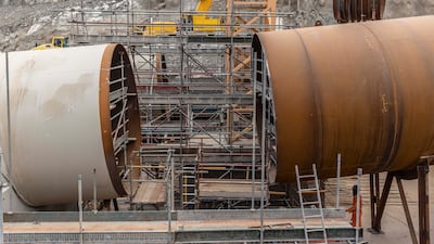 Work takes place on the hydroelectric plant in Hatta
