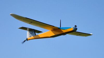 The CatUAV drone, designed with the assistance of the European Space Agency, will be used to detect landmines in Bosnia and Herzegovina, and is a finalist in the UAE Drones for Good contest. Courtesy CatUAV